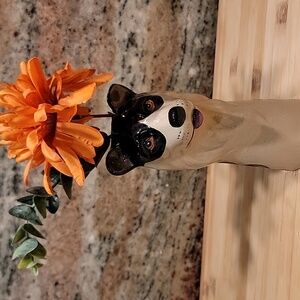 Anthropologie Stoneware Border Collie Dog Vase